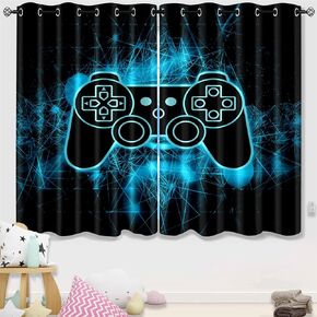 Gamer Window Treatments Gaming Curtains for Boys Bedroom Kids Curtains for Boys Curtain for Boys Bedroom Gaming Curtain for Boys Game Room Decor,82 in X 84 in,2 Window Curtain Panels