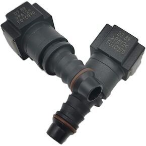 Pack of 2 Female Bundy to Hose Barb Fuel Line Quick Connector (90° 3/8 to 3/8)