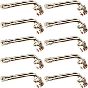 TR545D Clamp-in Brass Tire Valve Stem for Truck and Bus with 60° Bend for 22.5 & 24.5 Alcoa Aluminum Wheels 9.7mm Rim Hole Ozone Resistant Viton O-Ring– 10 Pcs