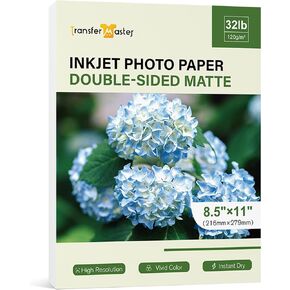 Double Sided Thin Matte Photo Paper 8.5x11 Inch 32lb for Inkjet Printers Dye Ink 120gsm for Menu Flyer Brochure Kids Book Printing 50 Sheets