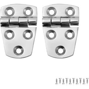Marine Boat Hatch Hinges Stainless Steel, 3 inch x 1.5 inch(76 x 38mm) 5 Holes, No Noise, Heavy Duty 316 Stainless Steel with Screws (2 PCS)