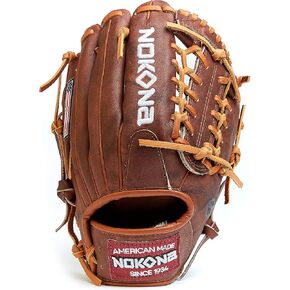 قفاز Nokona W-1150M للبيسبول والكرة اللينة مصنوع يدويًا من الجوز - شبكة معدلة لمواقع الملعب، قفاز للبالغين 11.5 بوصة، صنع في الولايات المتحدة الأمريكية in Kuwait