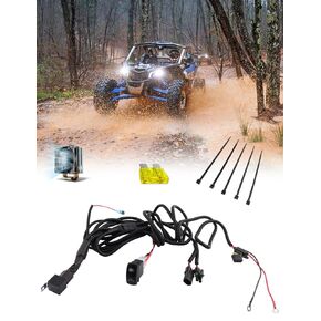 Chelhead UTV Fan Override Switch Kit with Relay, Plug and Play Led Rocker Switch Intercooler Fan Wiring Accessories Compatible with CAN AM X3 Polaris RZR Ranger Yamaha