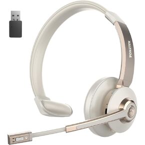 Wireless Headset, Bluetooth Headphones with Microphone Noise Canceling & Mute, Trucker Bluetooth Headset with USB Dongle for Cell Phone Computer Zoom Meetings Office Remote Work Call Center