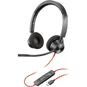 Poly Blackwire 3320 Wired Headset (Plantronics) – Flexible Microphone Boom – Hi-fi Stereo - Connect to PC/Mac via USB-C or USB-A - Works with Teams/Zoom - Amazon Exclusive