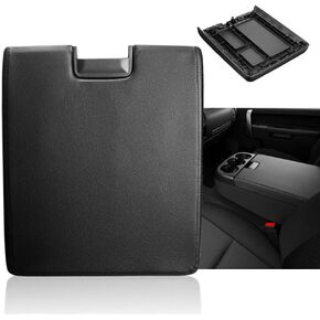 Center Console Armrest Lid with Latch for 2007-2013 Chevy Tahoe/Avalanche, 2008-2014 Silverado/GMC Yukon(XL)/Sierra 1500/2500/3500, Center Console Cover Repair Kit, Replaces OEM 20864154, Black