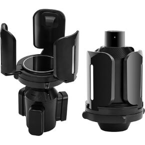Cup Holder Expander for Car Adjustable Car Cup Holder Expander All Purpose Cup Holder for Car with Rubber Fits Less Than 5.51" Large Bottles & Mugs & Foods & Drinks (10-65 oz) (Black)