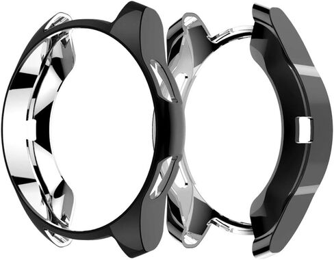 Suoman 3-Pack for Samsung Galaxy Watch 46mm Case, Soft Plated TPU Protective Bumper Cover Case for Galaxy Watch 46mm (2018), (Not Fit for 46mm 2021), Black+Silver+Clear in Saudi Arabia