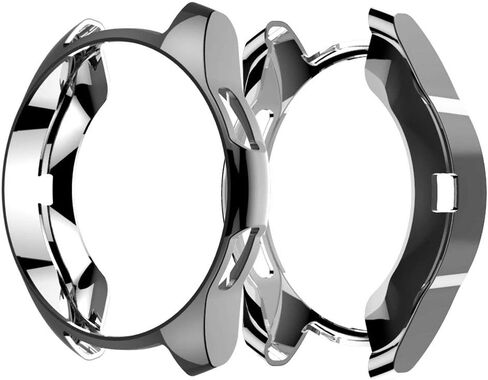 Suoman 3-Pack for Samsung Galaxy Watch 46mm Case, Soft Plated TPU Protective Bumper Cover Case for Galaxy Watch 46mm (2018), (Not Fit for 46mm 2021), Black+Silver+Clear in Saudi Arabia