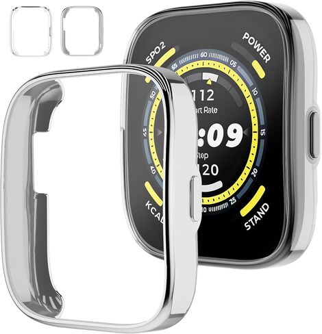 Screen Protector Case for Amazfit Bip 5, [2-Pack] Soft TPU Flexible Overall Protective Cover HD Ultra-Thin Replacment Accessories for Amazfit Bip 5 Smartwatch, Black in Kuwait