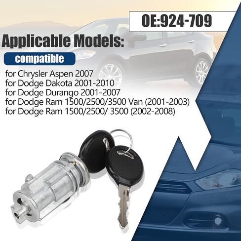 Ignition Switch Lock Cylinder Compatible for 2001-2010 Dodge Ram 1500/2500/3500 Durango,Chrysler,Replace 924-709,5018702AA in Saudi Arabia