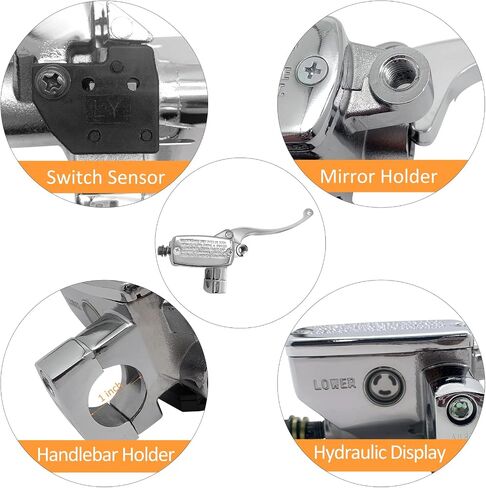 JAVIK Right Brake Master Cylinder for Honda VT600 VT750 VT1100 VT1300 VTX1300 VF750 45510MFR305 45510MBA951 45510MEG006 (Chrome) in Saudi Arabia