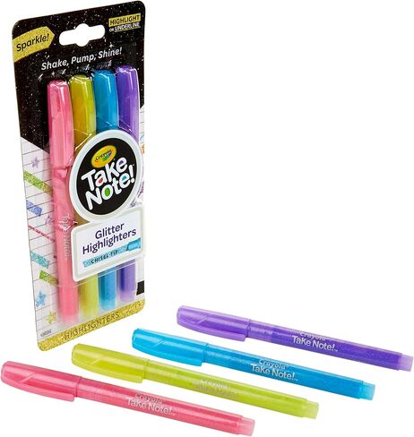 Crayola Take Note Glitter Highlighters, Assorted Colors, School Supplies, 4 Count in Saudi Arabia