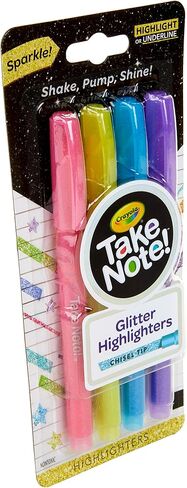 Crayola Take Note Glitter Highlighters, Assorted Colors, School Supplies, 4 Count in Saudi Arabia