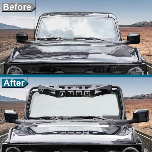 سقف الشمس قناع القلنسوة درع للجسم الزجاج الأمامي ظلة غطاء إطاري متوافق مع 2021 2022 2023 2024 فورد برونكو 2 باب 4 باب in Kuwait