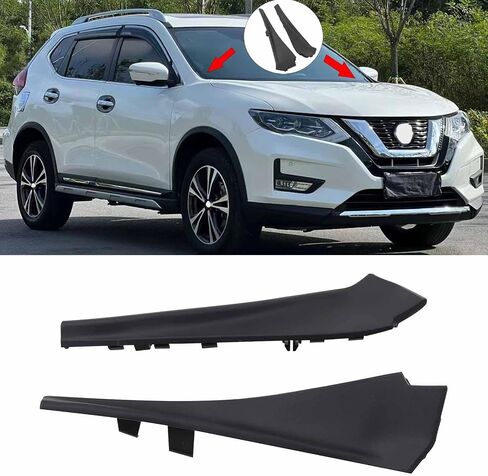 Front LH and RH Cowl Extension Trim Windshield Wiper Cover Panel Fender Fit for Nissan Rogue 2014 2015 2016 2017 2018 2019 2020 Replace for 66895-4CL0A 66895-4BA1A in Saudi Arabia