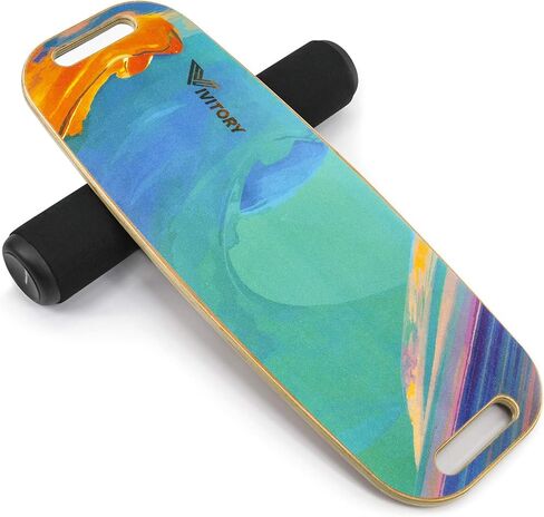 مدرب لوح التوازن فيفيتوري مع مقبض، لوح دوار مع سدادات قابلة للتعديل - 3 خيارات مختلفة للمسافات 4 و13 و22 بوصة، للهوكي وركوب الأمواج والتزلج على الجليد والتزلج والتزلج in Kuwait