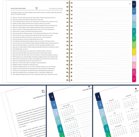 AT-A-GLANCE Planner 2024-2025 Academic, Simplified by Emily Ley, Weekly & Monthly, 8-1/2" x 11", Large, Monthly Tabs, Flexible Cover, Happy Stripe (EL24-905A) in Saudi Arabia