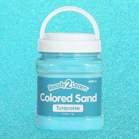 READY 2 LEARN Colored Sand - Turquoise - 2.2 lbs - Play Sand for Kids - Perfect for Arts and Crafts, Sensory Bins, Wedding Decorations and Vase Filler in Saudi Arabia