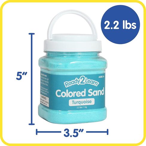 READY 2 LEARN Colored Sand - Turquoise - 2.2 lbs - Play Sand for Kids - Perfect for Arts and Crafts, Sensory Bins, Wedding Decorations and Vase Filler in Saudi Arabia