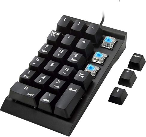 لوحة أرقام، لوحة مفاتيح رقمية سلكية ميكانيكية USB من KcBlue (مفاتيح زرقاء) مع 22 لوحة أرقام لأجهزة الكمبيوتر المحمول والكمبيوتر المكتبي، KC-K30 in Kuwait