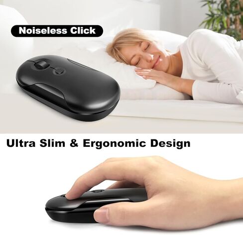 مجموعة لوحة مفاتيح وماوس رقمية لاسلكية من TRELC، لوحة أرقام صغيرة 2.4G 18 مفتاحًا مع ماوس صامت، ملحقات لوحة المفاتيح Numpad لإدخال بيانات المحاسبة المالية لأجهزة الكمبيوتر المحمول والكمبيوتر الشخصي وسطح المكتب والكمبيوتر المحمول (أسود) in Kuwait