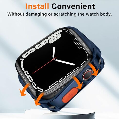 Amizee 2 Pack Rugged Case Compatible with Apple Watch Case Series 9/8/7 45mm Series 6/SE/5/4 44mm, Soft TPU Shockproof Bumper Drop Proof Protective Cover for iWatch (Plating Blue/Clear) in Saudi Arabia