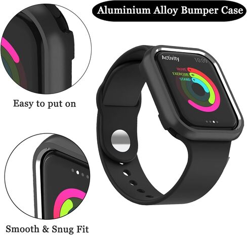 Compatible for Apple Watch Series 9 8 7 Case 41mm Gold,NINKI Luxury Aluminium Face Protective Bumper for Apple Watch Series 9 Case 41mm iWatch 8 Protective Cover Men Women in Kuwait