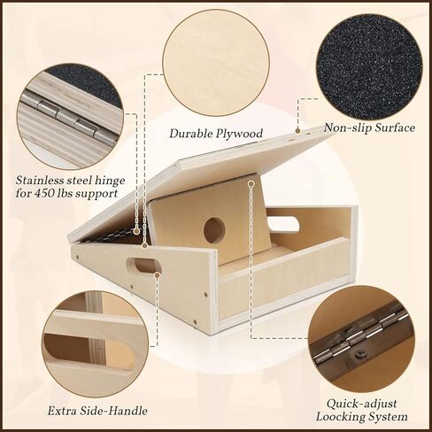 Professional Calf Stretcher Slant Board Adjustable Wooden Calf Stretcher with Non Slip Surface 5 Positions Incline Board for Exercise Stretching Squat 250 Lbs Weight Capacity in Kuwait