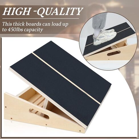 Professional Calf Stretcher Slant Board Adjustable Wooden Calf Stretcher with Non Slip Surface 5 Positions Incline Board for Exercise Stretching Squat 250 Lbs Weight Capacity in Kuwait