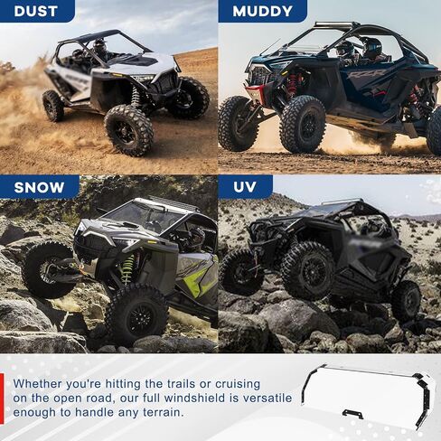 لوحة الزجاج الأمامي الخلفي من ELITEWILL Pro R شفافة #2884352 مناسبة لمقعدين Polaris RZR PRO R فقط - 6 مم من البولي كربونات in Saudi Arabia