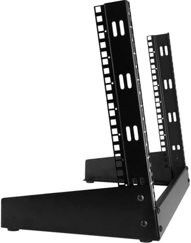 StarTech 8U 2-Post Desktop Open-Frame Server Rack, 19in, 110lb (RK8OD) | Compact free-standing rack for home or office, 16.1in high, Computer rack, M5 cage nuts and screws in Kuwait