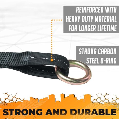 Vehiclex 2" x 10' O-Ring Tie Down Straps - 4 Lasso Straps - Ideal Tire Tie Down Straps Over The Wheel in Saudi Arabia