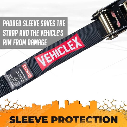 Vehiclex 2" x 10' O-Ring Tie Down Straps - 4 Lasso Straps - Ideal Tire Tie Down Straps Over The Wheel in Saudi Arabia