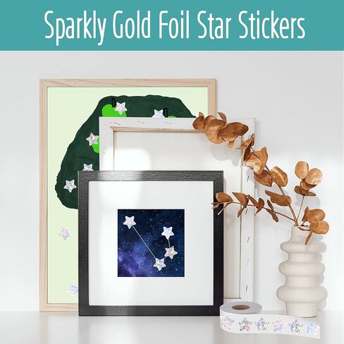 500 PCS Holographic Silvery Star Stickers, Self Adhesive Metallic Glitter Foil Stickers Reflective Star Stickers Reward Behavior Chart Labels for Kids Students Teachers Supplies (Each Measures 1") in Saudi Arabia