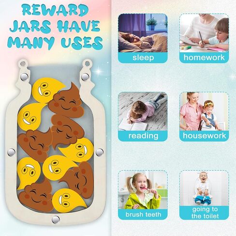 Qunclay Reward Chart for Kids, Reward Jar for Toddlers, Behavior Reward Chart and Chore Chart for Boys Girls Good Behavior Home Training Rewards Jar Motivate Responsibility Xmas Gift (Astronaut Style) in Saudi Arabia
