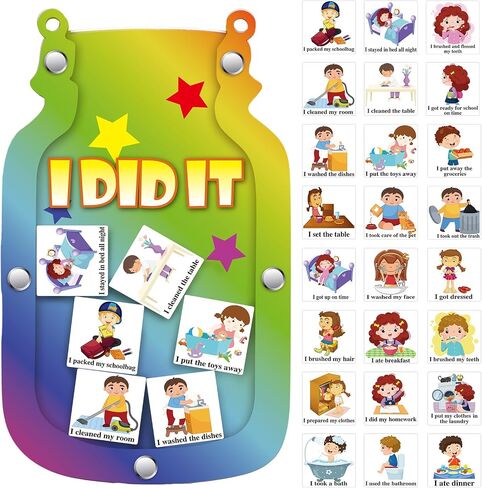 Qunclay Reward Chart for Kids, Reward Jar for Toddlers, Behavior Reward Chart and Chore Chart for Boys Girls Good Behavior Home Training Rewards Jar Motivate Responsibility Xmas Gift (Astronaut Style) in Saudi Arabia