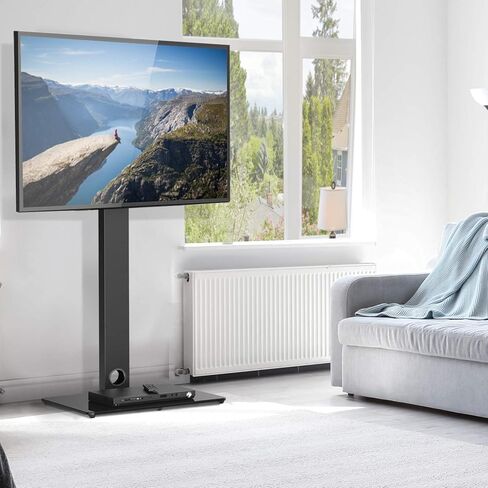 حامل / قاعدة تلفزيون أرضية عالمية من PERLESMITH مع حامل دوار لمعظم أجهزة تلفزيون LCD LED مقاس 37-70 بوصة - ارتفاع قابل للتعديل، إدارة الكابلات وتوفير المساحة، VESA 600x400 مم، مثالي للزاوية وغرفة النوم PSFS01 in Kuwait