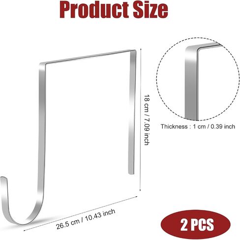 2pcs Christmas Headstone Wreath Hanger, Wide Gravestone Wreath Hook Stand Stainless Steel Garland Holder Tool for Tombstone Christmas Flowers in Saudi Arabia