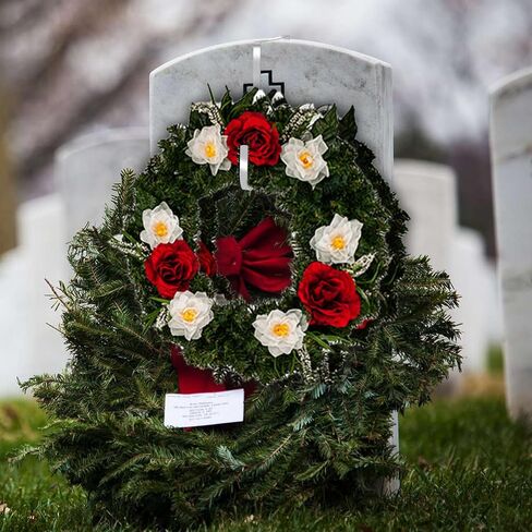 2pcs Christmas Headstone Wreath Hanger, Wide Gravestone Wreath Hook Stand Stainless Steel Garland Holder Tool for Tombstone Christmas Flowers in Saudi Arabia