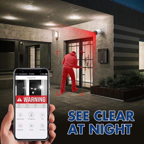 Wireless Security Camera System with 1TB Hard Drive, Security Cameras 1080P with 24/7 Video Audio Recording, IP66 Weatherproof Indoor Outdoor Camera, Plug and Play, Remote Access, Motion Detection in Saudi Arabia