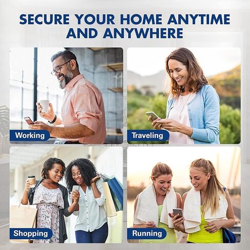Wireless Security Camera System with 1TB Hard Drive, Security Cameras 1080P with 24/7 Video Audio Recording, IP66 Weatherproof Indoor Outdoor Camera, Plug and Play, Remote Access, Motion Detection in Saudi Arabia