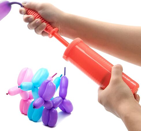 منفاخ بالونات يدوي - منفاخ بالونات محمول باليد للبالونات، مضخة نفخ هواء مزدوجة الاتجاه (أحمر-02) in Kuwait