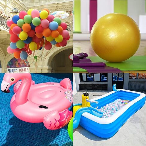 منفاخ بالونات يدوي - منفاخ بالونات محمول باليد للبالونات، مضخة نفخ هواء مزدوجة الاتجاه (أحمر-02) in Kuwait