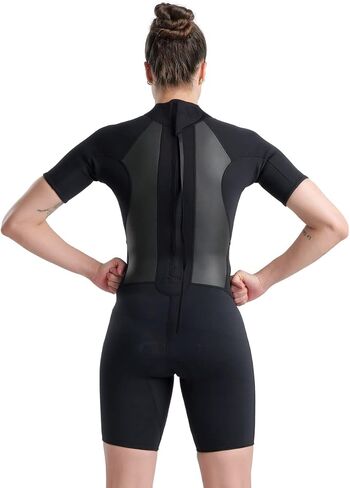 arena Explorer Womens ShortyWetsuit Triathlon Suit Neoprene with Rear Zip and Thermal Insulation for Open Water Swimming Ironman and USAT Approved in Saudi Arabia