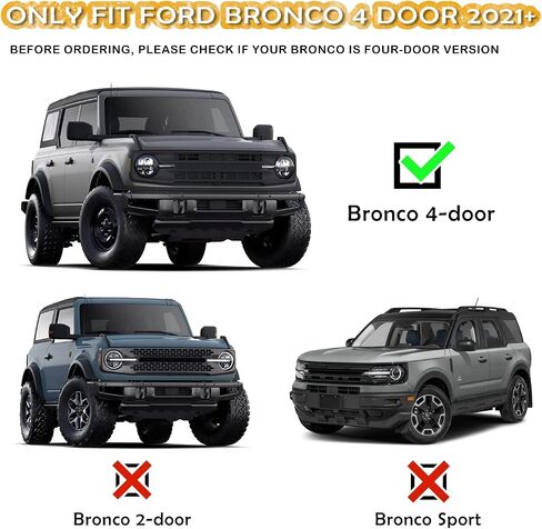 قضبان صخرية ذات 4 أبواب تناسب 2021-2024 Ford Bronco Rock Sliders Nerf Bars (باستثناء Bronco Sport) in Kuwait