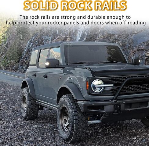 قضبان صخرية ذات 4 أبواب تناسب 2021-2024 Ford Bronco Rock Sliders Nerf Bars (باستثناء Bronco Sport) in Kuwait