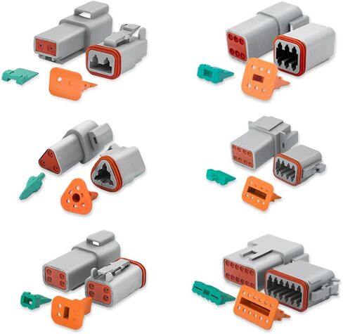 DT Series Connector Kit 2 3 4 6 Pin Gray Connector 1 Set, Size 16 Solid Contacts 14-18AWG Waterproof Electrical Wire Connector with Seal Plug for Truck, Off-Road Vehicles, Marine, Motorcycle Wiring in Saudi Arabia