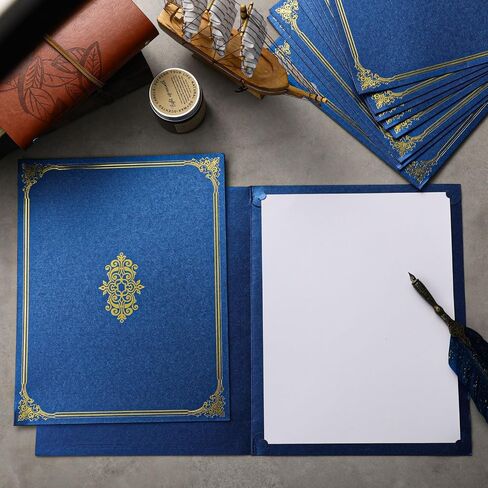 Harloon 100 Pcs Graduation Certificate Holders 8.5 x 11 Diploma Holders Cardstock Document Holder with Gold Foil Border for Letter Size Certificates Document Diploma Competition Awards(Black) in Saudi Arabia
