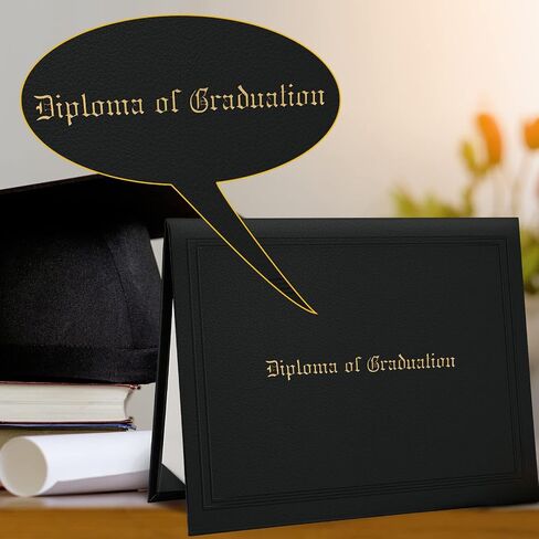 10 Pcs Graduation Imprinted Diploma Holder 8.5''x 11'' Diploma Cover Black Graduation Padded Certificate Holder Smooth Leatherette Certificate Covers Letter Size Diploma Folder for College School in Saudi Arabia